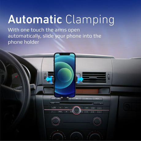 Promate Wireless Car Charger Mount with 15W Qi Smart Coil Alignment and Auto-Clamping, PowerMount-15W