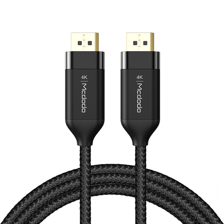 Mcdodo DP to DP Cable 4K High Definition 2m( DP Cable Compatible with Computer, Desktop, Laptop, PC, Monitor, Projector - Black)