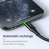 Mcdodo Auto Power Off 36W Type-C to Cable Lightning Auto Disconnect Quick Charge Cable For All Ios Devices Cable 1.8 m(Black)