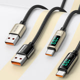 Mcdodo LED Display/USB A to USB C Phone Charger Cables & 6A Fast Charging Cable 1.2m(Black)