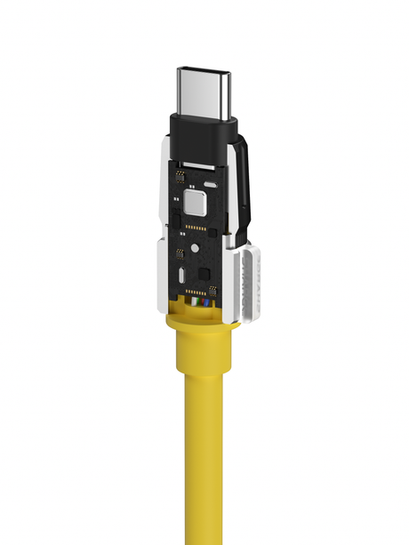Sharge Phantom USB C to USB C With LED Indicator 1.2M Type C Charging Cable(White, Yellow, Purple)
