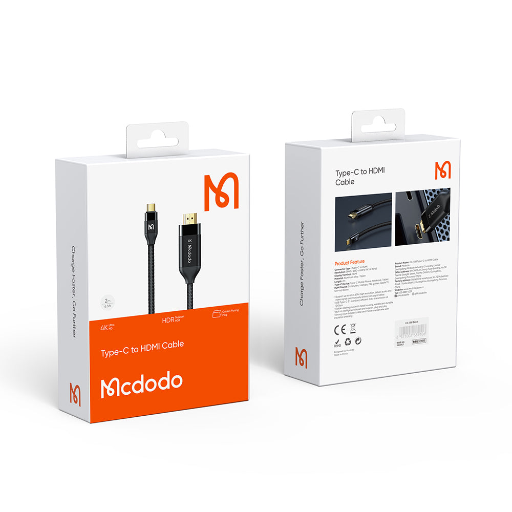 Mcdodo Type C to HDMI Cable 4K High Definition 2m (Black)